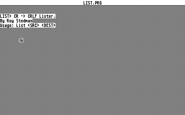 CRLF Lister / Fixer atari screenshot